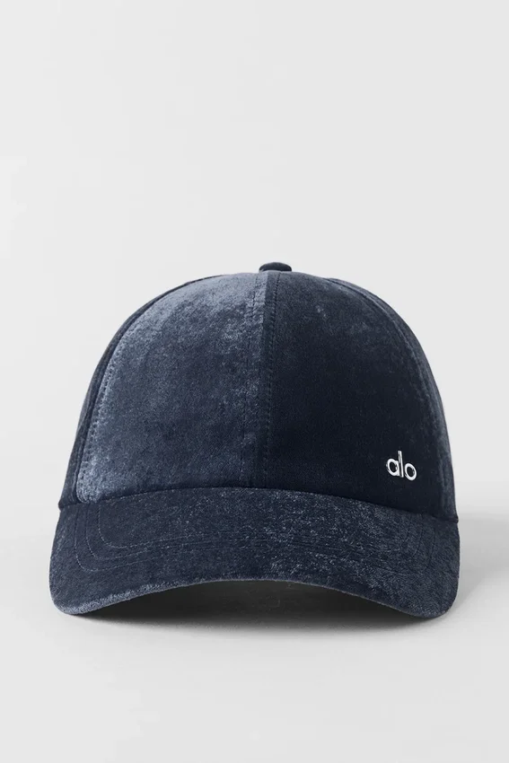 Velvet Off-Duty Cap – marineblå