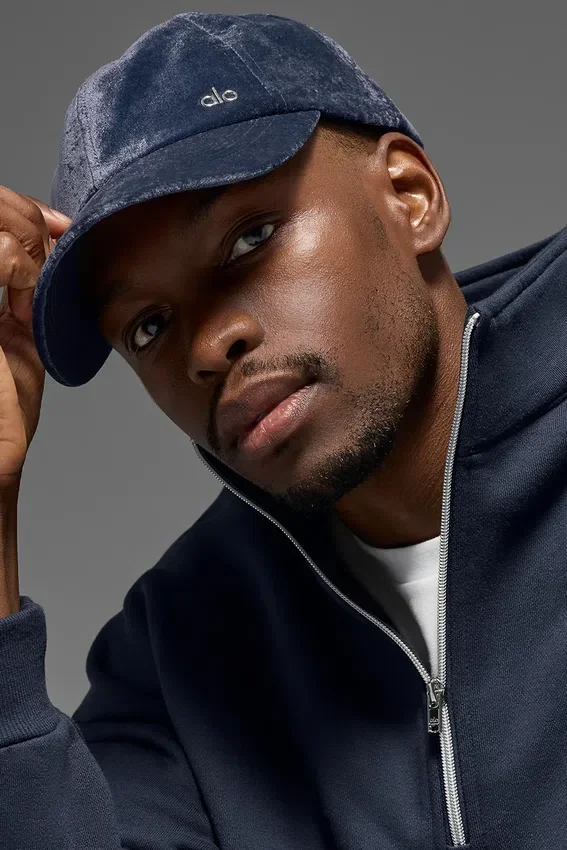 Velvet Off-Duty Cap – marineblå
