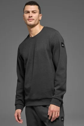 Waffle Lounge langermet T-skjorte – Anthracite