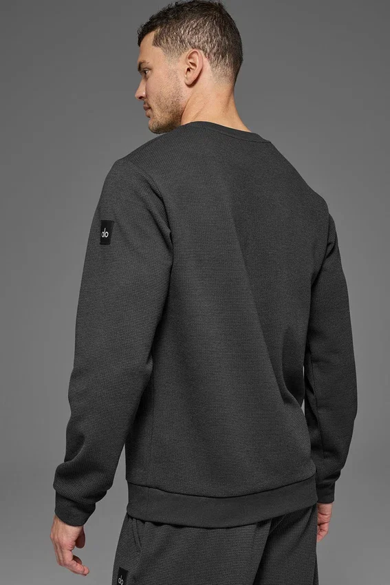 Waffle Lounge langermet T-skjorte – Anthracite