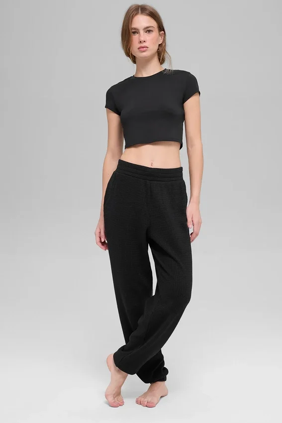 Waffle Weekend Escape Jogger – Svart