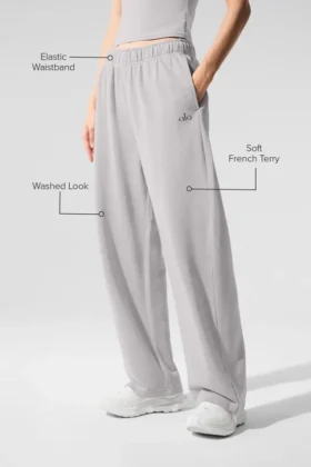 Washed Accolade joggebukser med rette ben – Grey Sky Wash