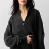 Wool Cashmere New Class 1/4 Zip-gensere – svart