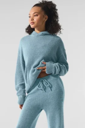 Wool Cashmere New Class-hettegenser – Celestial Blue Granite Heather