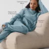 Wool Cashmere New Class-hettegenser – Celestial Blue Granite Heather