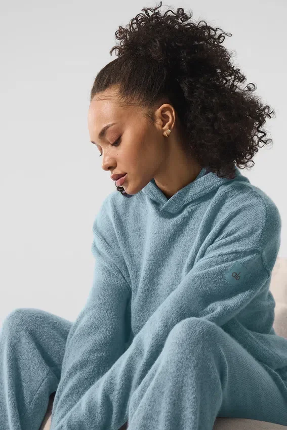 Wool Cashmere New Class-hettegenser – Celestial Blue Granite Heather