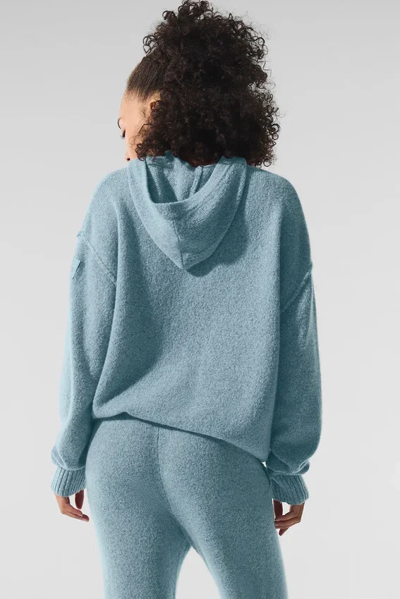 Wool Cashmere New Class-hettegenser – Celestial Blue Granite Heather