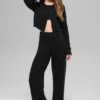 Wool Cashmere New Class kort cardigan – svart