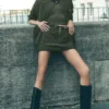 Work It miniskjørt – grønn oliven