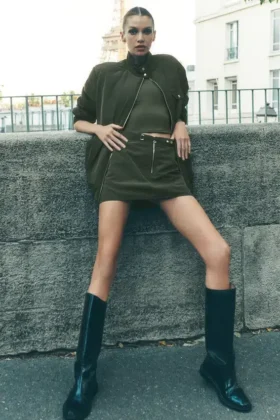 Work It miniskjørt – grønn oliven